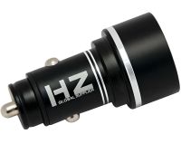 Автомобильное зарядное устройство с вольтметром Car Charger HZ HC7 3.1A, Адаптер для зарядки 2xUSB в прикуриватель, Автозарядка с экраном Черный