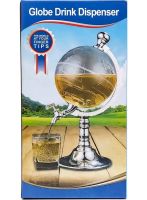Диспенсер дозатор для алкогольных напитков Глобус Globe Drink Dispenser 3.5 л стеклянный резервуар декантер с краном для пива 3500 мл 37х20х23 см