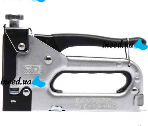 Ручной пружинный степлер MasterTool 41-0906 для скоб R53 4-14 мм строительный рессорный инструмент с плавной регулировкой силы удара Gun Powerful