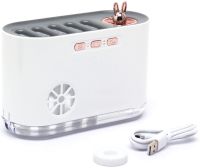 Humidifier Night Light Aroma Humidifier LA-0649 700 ml Ultrasonic Desktop Cleaner, Aroma Diffuser with RGB LED Backlight USB White