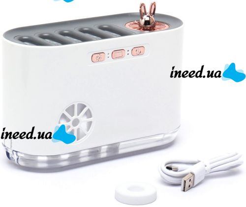 Humidifier Night Light Aroma Humidifier LA-0649 700 ml Ultrasonic Desktop Cleaner, Aroma Diffuser with RGB LED Backlight USB White