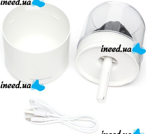 Увлажнитель воздуха ночник Вулкан Humidifier Y10 280 мл настольный ультразвуковой аромадиффузор со светодиодной LED подсветкой USB Lamp JSQ-1 Белый
