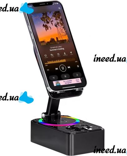 Держатель подставка для телефона с колонкой Microphone speaker set AND K18-2 Беспроводная Bluetooth колонка с держателем и 2 микрофонами для караоке