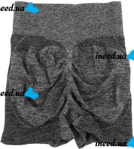 Женские бесшовные шорты Lifting Yoga Shorts XZY8855 утягивающие спортивные велосипедки с высокой талией и эффектом пуш ап для фитнеса Серые S-XXL