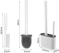 Набор щетка и ершик Cleaner Toilet Brush RD-5763 подвесной силиконовый гибкий ёршик на подставке с креплением на стену для чистки унитаза HA-179