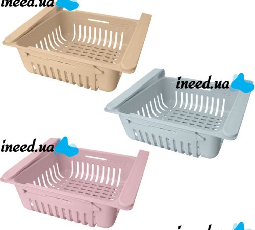 Раздвижной органайзер в холодильник Stretchable Hanging Storage Rack TM18013 подвесной контейнер, выдвижная полка, корзинка для хранения продуктов