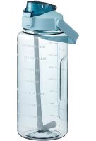 Спортивная бутылка с поилкой для воды Water Bottle Large Gym 2л портативная герметичная бутылка с таймером, соломинкой и ручкой для занятий спортом