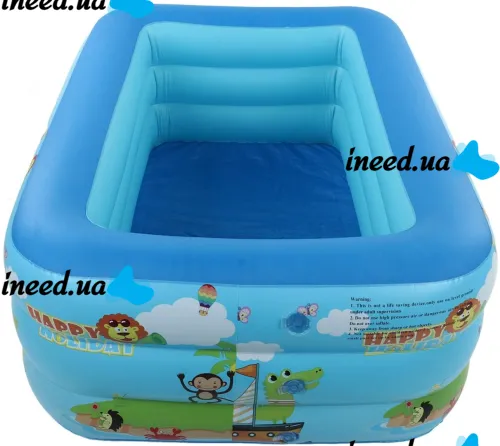 Детский надувной бассейн для купания Bestway JH-TZ13003 120x90 см прямоугольный игровой бассейн с мягким дном и сливом для малышей от 1 года VEN-1450