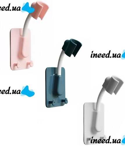 Настенный держатель для душевой лейки Shower Holder AND-129 универсальное вращающиеся крепление с 2 крючками для ручного душа на присоске в ванную