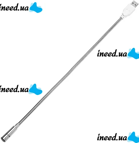 Гибка лампа USB LED Light 35 см для подсветки клавиатуры ноутбука , портативная металлическая подсветка на гибкой ножке для повербанка