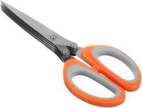 Кухонные ножницы для зелени Salad Scissors H-169 пятислойный измельчитель для нарезки и шинковки салата 5 мультилезвий с щеточкой для чистки 22 см