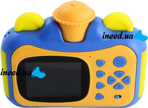 Дитячий фотоапарат з миттєвим друком фото Kids Print Camera Blue цифрова камера Полароїд на акумуляторі для дітей від 6 років 12МП 1080HD Блакитна