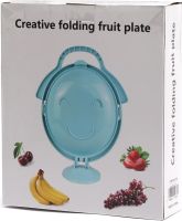 Складная тарелка для фруктов Creative Folding Fruit Plate многоуровневая фруктовница менажница на 3 секции, раскладная подставка для закусок на кухню