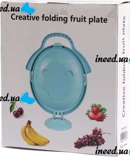 Складная тарелка для фруктов Creative Folding Fruit Plate многоуровневая фруктовница менажница на 3 секции, раскладная подставка для закусок на кухню