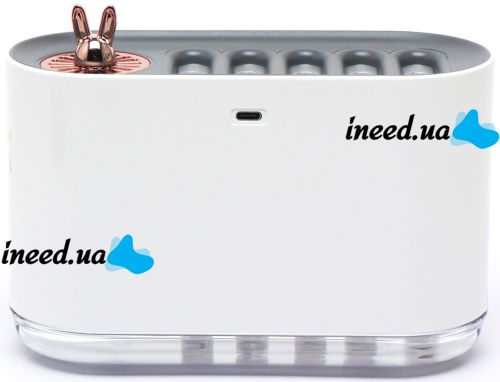 Humidifier Night Light Aroma Humidifier LA-0649 700 ml Ultrasonic Desktop Cleaner, Aroma Diffuser with RGB LED Backlight USB White