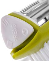 Мульти-чистка для овощей с щеткой Multi Peeller 3 в 1 кухонная ручная овощечистка для очистки и удаления кожуры фруктов, чистилка с насадками Зеленая