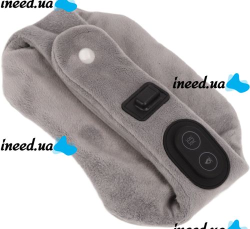 Массажер грелка для шеи с подогревом Calm Heat Massaging Neck вибромассажный согревающий шейный шарф бандаж для массажа, массажер-грелка от USB Серый