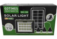 Переносная солнечная станция GDLite GD-106 портативный LED фонарь прожектор с 3 лампами и повербанком на солнечной батареи 4000 мАч GDTimes ZB-28