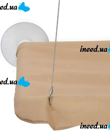 Window bed for cats Sunny Seat Window Cat Bed Hanging Hammock with suction cups 54x34 cm hammock-bed on the window for domestic cats up to 22 kg Beige