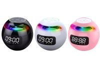 Беспроводная Bluetooth колонка с часами Kimiso KMS-K12 3W аккумуляторный портативный мини динамик с будильником и RGB LED подсветкой microUSB