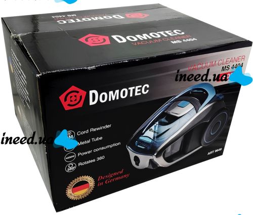 Контейнерный пылесос Domotec MS-4404 на 1.2 л 4500 W электрический циклонный пылесос без мешка с контейнером и насадками для сухой уборки Синий