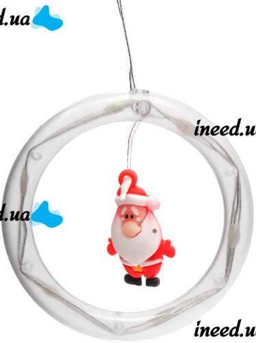 Внутрішня гірлянда штора Xmas фігурки в кільці 3 м 110 LED діодів W, новорічна Світлодіодна холодна Біла гірлянда-Завіса на вікно 3МХ70СМ 220V