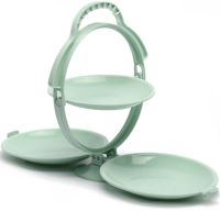 Складная тарелка для фруктов Creative Folding Fruit Plate многоуровневая фруктовница менажница на 3 секции, раскладная подставка для закусок на кухню