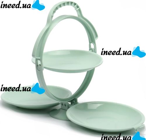 Складная тарелка для фруктов Creative Folding Fruit Plate многоуровневая фруктовница менажница на 3 секции, раскладная подставка для закусок на кухню