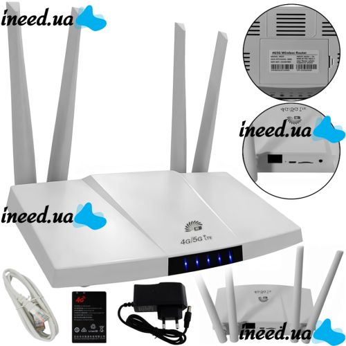 Беспроводной LTE маршрутизатор Dual Function B828 4G/5G 300 Мбит/с со слотом для SIM карты, аккумуляторный Wi-Fi роутер до 300Mb/s 4 внешние антенны