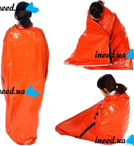 Аварийный спальный мешок Emergency Sleeping Bag многоразовый водонепроницаемый спасательный термомешок, спальник из фольги для экстремальных условий