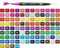 Набор акварельных маркеров-линеров для рисования Dual Brush 100 шт комплект двухсторонних скетч маркеров кистей на водной основе в пенале 100 цветов