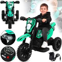 Детский электромотоцикл Cool Mountain 26X-130 Зеленый электрический байк на аккумуляторе с LED подсветкой, музыкой для детей от 2-х лет до 25 кг