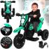 Детский электромотоцикл Cool Mountain 26X-130 Зеленый электрический байк на аккумуляторе с LED подсветкой, музыкой для детей от 2-х лет до 25 кг