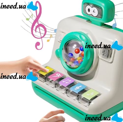 Montessori MSS-011 Children's Toy Piano with Light and Sound Effects, Beiyu Electronic Synthesizer with Simulated Camera Flash for Children