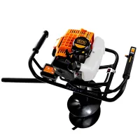 Бензиновый двухтактный мотобур GTM AG52H-D 52 см3 со шнеком для бурения земли, грунта и ям, земляной бензобур для сверления отверстий 52CC MD9680