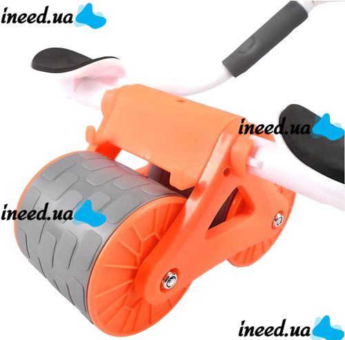 Автоматический ролик тренажер Healthy Abdomen Wheel DL-431 для пресса живота с отскоком и поддержкой локтя с дисплеем, Колесико с ковриком AND438