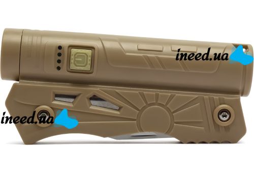 Мультитул с фонарем X-Balog BL-LF-800 5 в 1 аккумуляторный ручной LED фонарик с Power Bank туристический набор инструментов для выживания USB