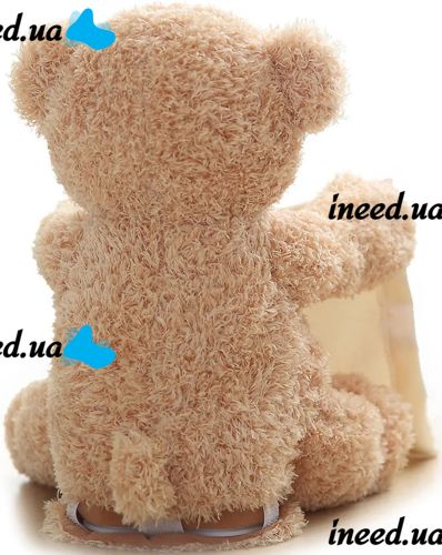 Soft Children's Toy Peekaboo Bear Teddy Bear 33 cm Musical Interactive Playing Hide-and-seek Talking Bear from 6 months Old Peekaboo Beige 
