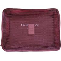Набор дорожных сумок органайзеров Secret Pouch 6 штук Бордовые, чехлы мешки для хранения одежды в чемодане, водонепроницаемые для путешествий laundry