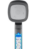 Квадратная насадка высокого давления Water Shower Head RD-3042 4 режима с кнопкой включения для душа, лейка с переключателем и фильтром Черная