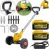 Акумуляторна газонокосарка тример DeWalt DCMST156N 48v з колесами для покосу трави і кущів, Бездротова коса Деволт для стрижки газону