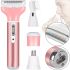 Gemei GM-3074 Cordless Cordless Cordless 4-in-1 Trimmer for nose ears eyebrow trimmer and beard, Gemmy Pink Women's Epilator Razor with attachments