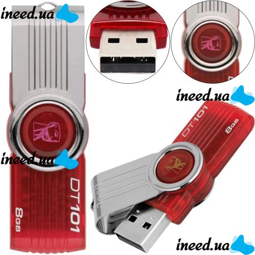 USB Flash 8GB флешка Kingston DataTraveler DT101 G2 флеш-накопитель, карта памяти, USB-накопитель для хранения документов, фото и видео 8Гб