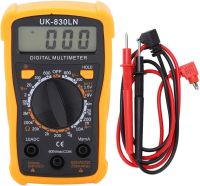 Digital Multimeter Tester Digital UK-830LN DT 830 LNv Universal Handheld Current, Voltage and Resistance Tester with Display DT-830 Yellow