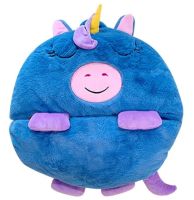 Спальный мешок с подушкой для детей Happy Nappers Единорог 3 в 1 детский спальник 130Х50 см кокон трансформер, подушка игрушка для сна на молнии