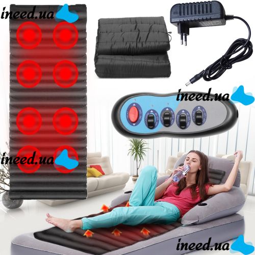 Вибрационный массажный матрас, коврик Massage Mattres с подогревом и пультом управления, электрический вибромассажный массажер для всего тела