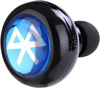 Беспроводные стерео наушники AirBeats Bluetooth mini 4.0 Black вакуумная гарнитура с встроенным микрофоном и шумоподавлением для IOS и Android Черные
