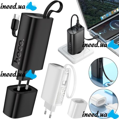 Сетевое зарядное устройство Hoco J148 PD20W Power Bank 5000 mAh портативный внешний аккумулятор Type-C повербанк с кабелем и адаптером для зарядки