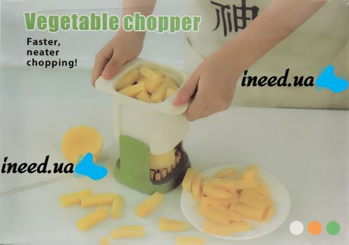 Измельчитель для овощей Vegetable Chopper 2 в 1 кухонная ручная овощерезка с двумя сменными насадками для нарезки картофеля на ломтики и кубики