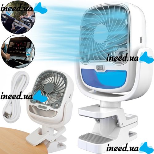 Handheld Mini Fan Arctic Air Coll Clamp Desktop Air Conditioner with Humidifier, Portable Air Cooler with Backlight on a USB Clothespin